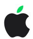 Apple logo met een groen blaadje als signaal naar het milieu